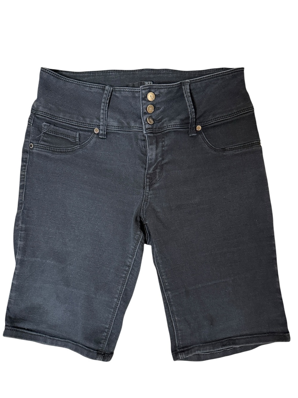1822 Denim size 12 Black High-Rise Bermuda Shorts